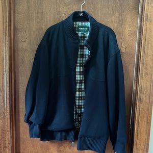 Orvis navy sweater jacket